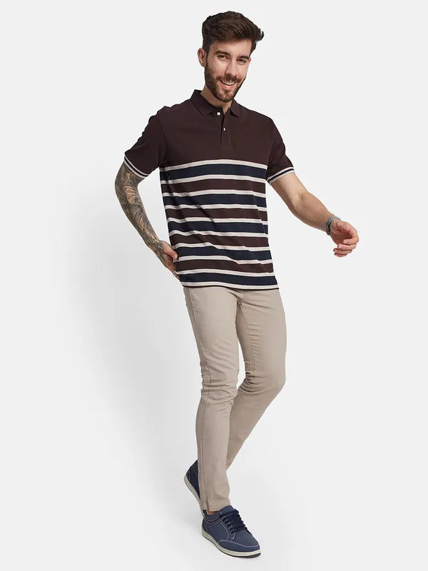 Octave Striped Polo Collar T-Shirt