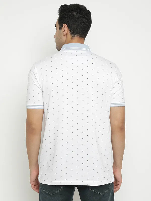 Octave Geometric Printed Polo Collar Cotton Casual T-Shirt