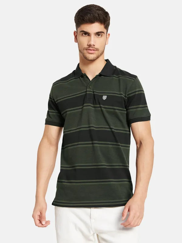 Stripes Print Polo T-Shirt