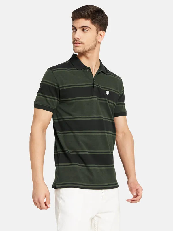 Stripes Print Polo T-Shirt