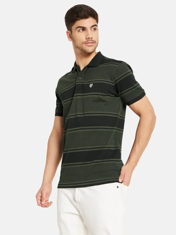 Stripes Print Polo T-Shirt