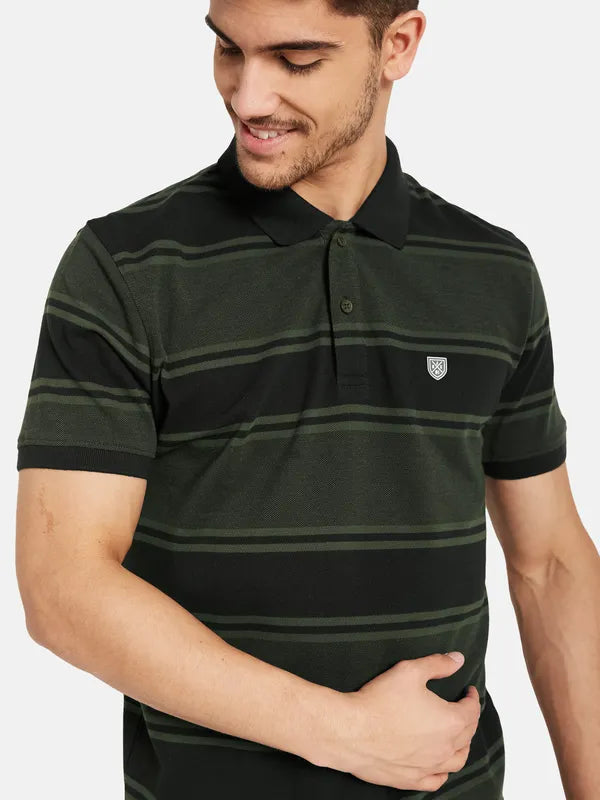 Stripes Print Polo T-Shirt