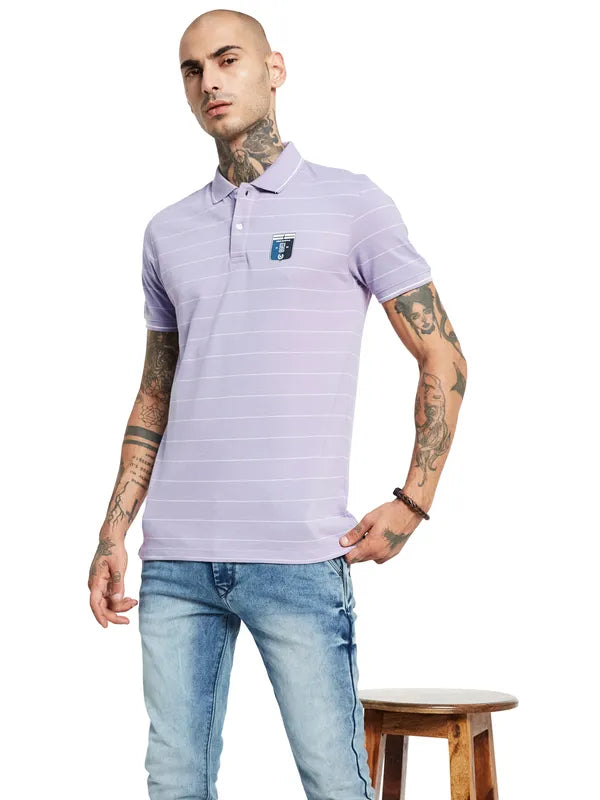 Octave Striped Polo Collar T-Shirt