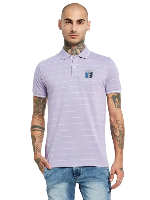 Octave Striped Polo Collar T-Shirt