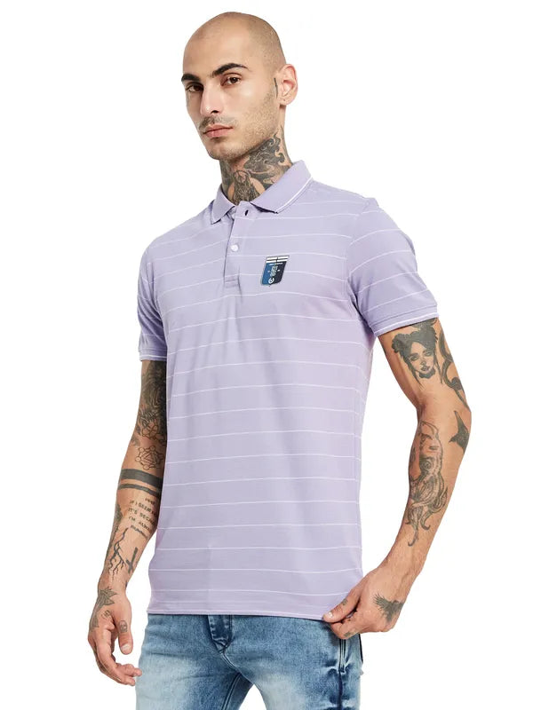 Octave Striped Polo Collar T-Shirt