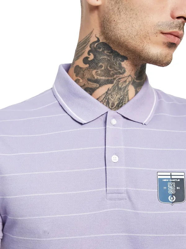 Octave Striped Polo Collar T-Shirt