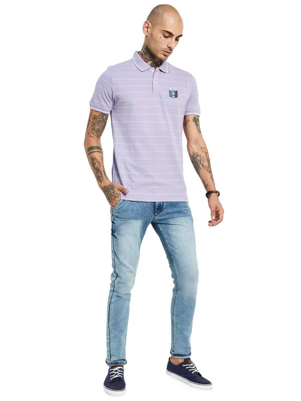 Octave Striped Polo Collar T-Shirt