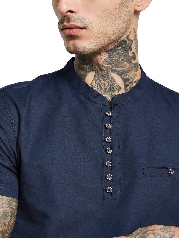 Octave Band Collar Cotton Regular Fit Casual T-Shirt