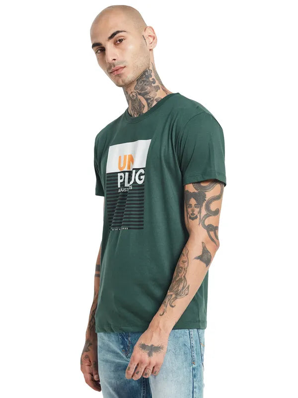 Octave Typography Printed Casual Cotton T-Shirt