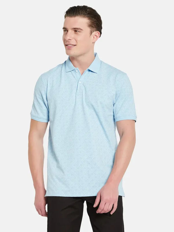 Octave Abstract Printed Polo Collar Cotton Casual T-Shirt