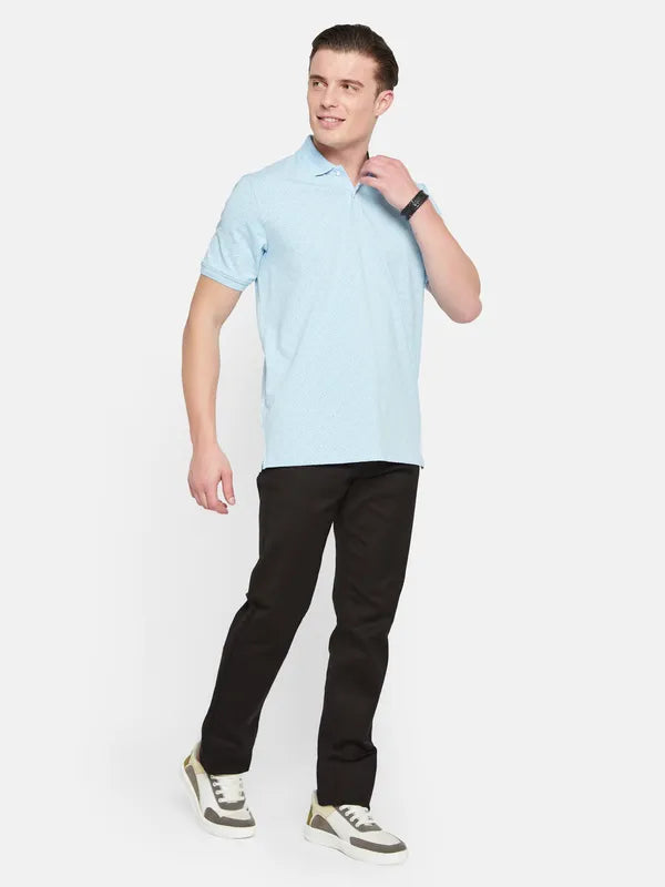 Octave Abstract Printed Polo Collar Cotton Casual T-Shirt