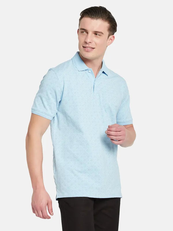 Octave Abstract Printed Polo Collar Cotton Casual T-Shirt