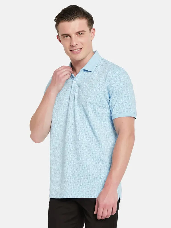 Octave Abstract Printed Polo Collar Cotton Casual T-Shirt