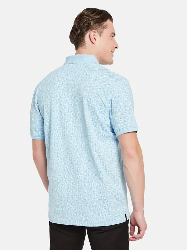Octave Abstract Printed Polo Collar Cotton Casual T-Shirt