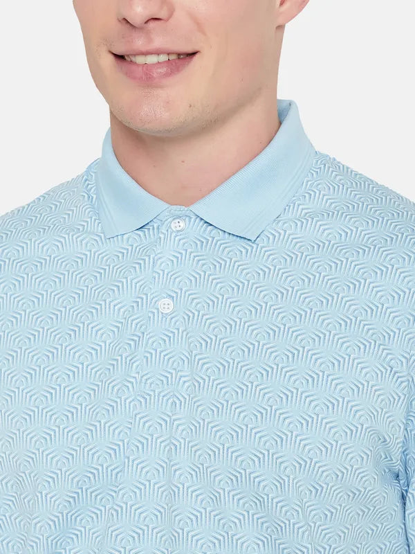 Octave Abstract Printed Polo Collar Cotton Casual T-Shirt