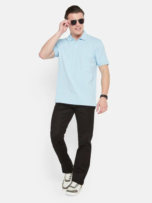 Octave Abstract Printed Polo Collar Cotton Casual T-Shirt