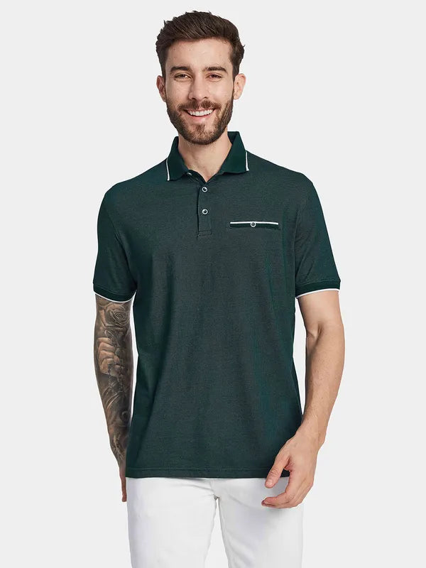 Octave Polo Collar Welt Pocket Cotton T-Shirt