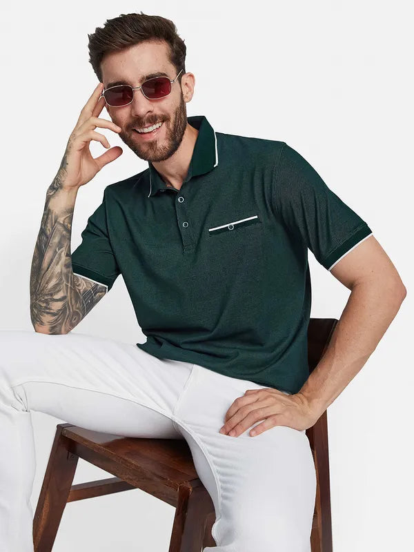 Octave Polo Collar Welt Pocket Cotton T-Shirt