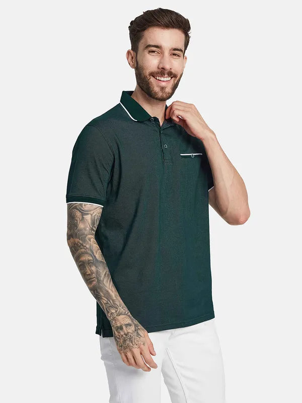 Octave Polo Collar Welt Pocket Cotton T-Shirt