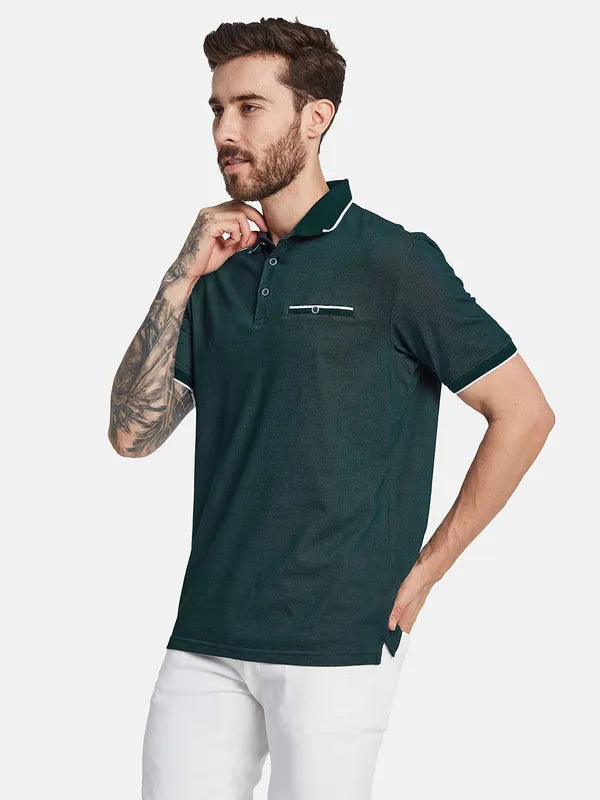 Octave Polo Collar Welt Pocket Cotton T-Shirt