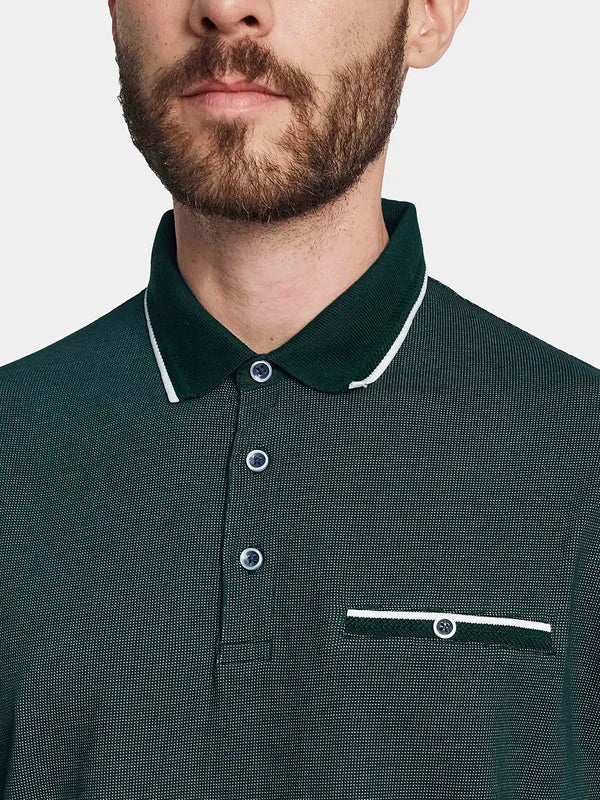Octave Polo Collar Welt Pocket Cotton T-Shirt