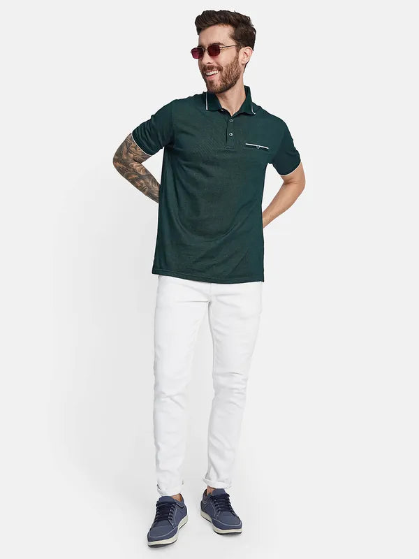 Octave Polo Collar Welt Pocket Cotton T-Shirt