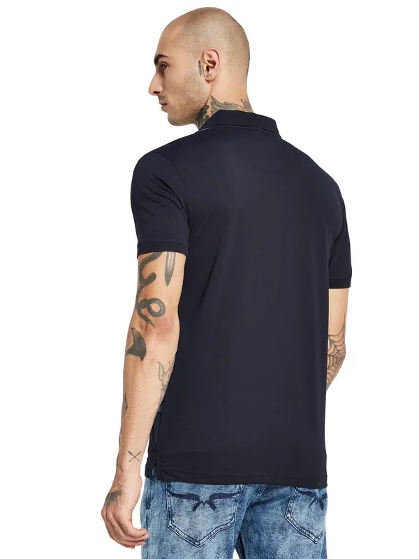 Octave Striped Polo Collar Cotton T-Shirt