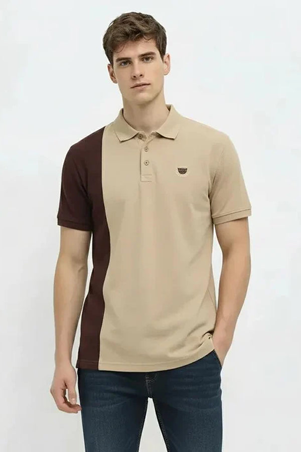 Men Striped Polo Collar T-shirt