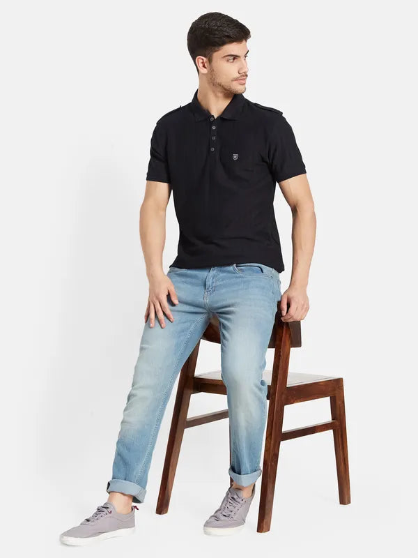 Vertical Rib Polo T-Shirt
