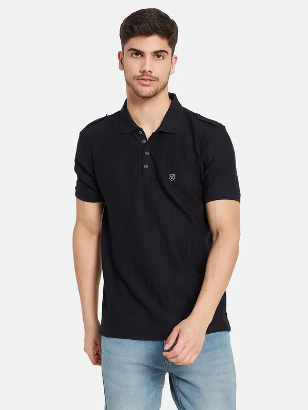 Vertical Rib Polo T-Shirt