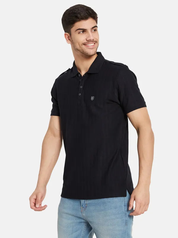 Vertical Rib Polo T-Shirt