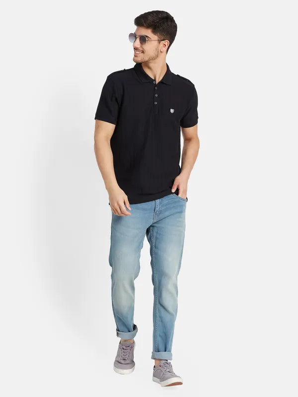 Vertical Rib Polo T-Shirt