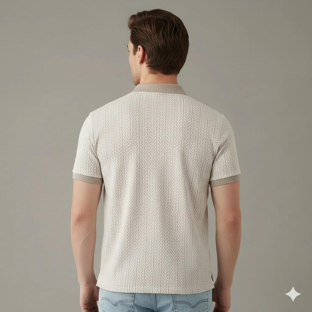 Men Polo Collar Solid T-shirt