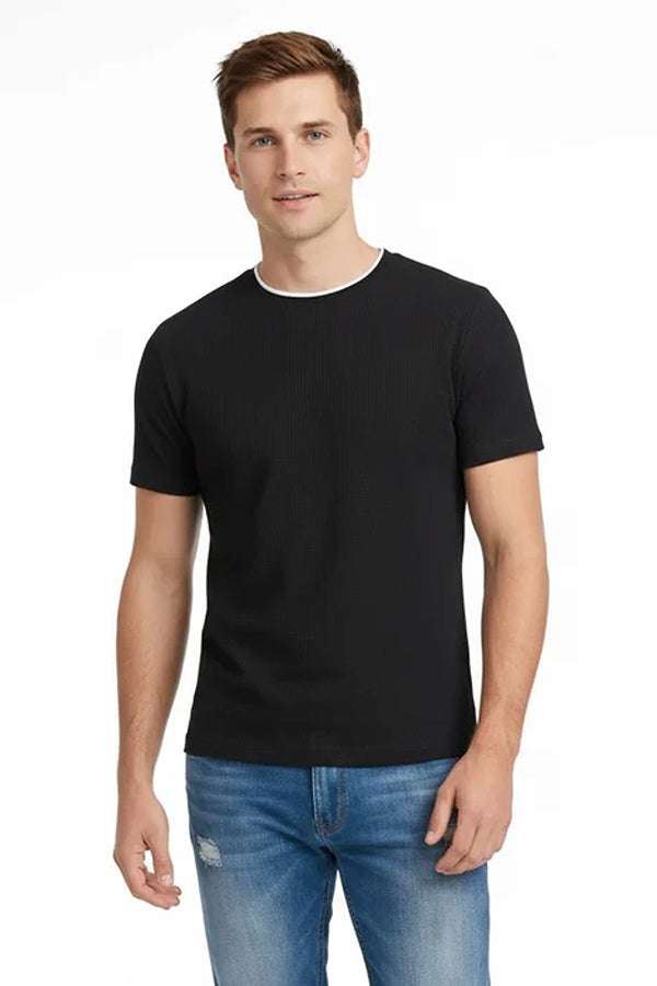 Men Solid Round Neck T-shirt