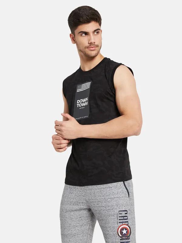 Camouflage Chest Print Sleeveless T-Shirt