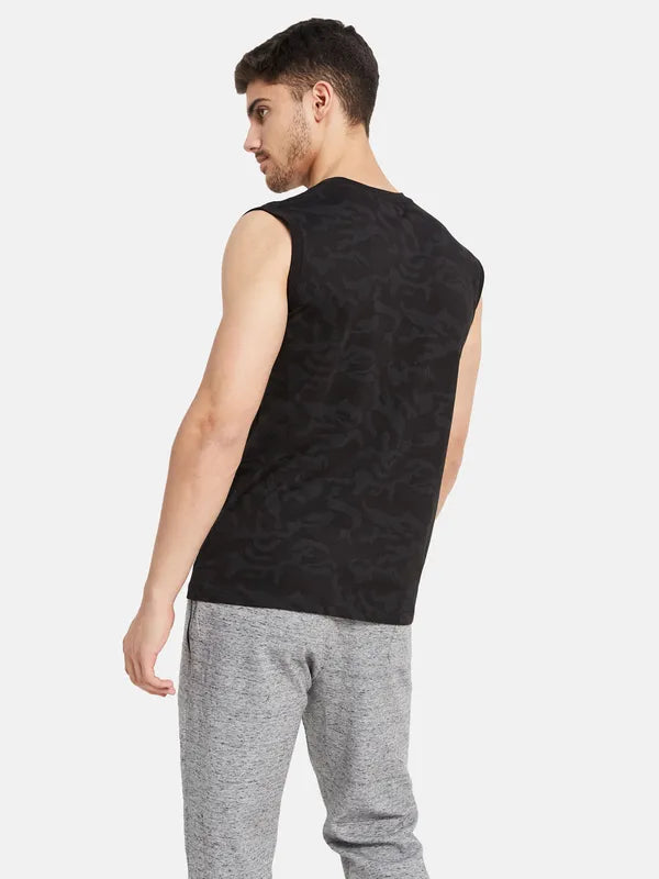 Camouflage Chest Print Sleeveless T-Shirt