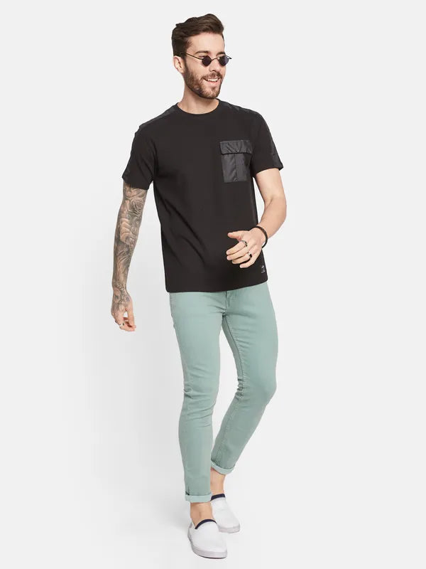 Octave Round Neck Short Sleeves Cotton T-Shirt