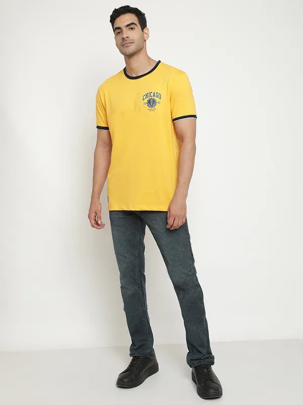 Octave Typography Printed Cotton T-Shirt