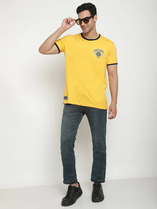 Octave Typography Printed Cotton T-Shirt