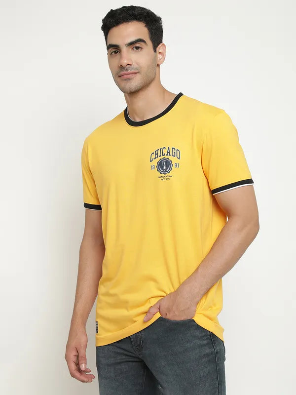 Octave Typography Printed Cotton T-Shirt