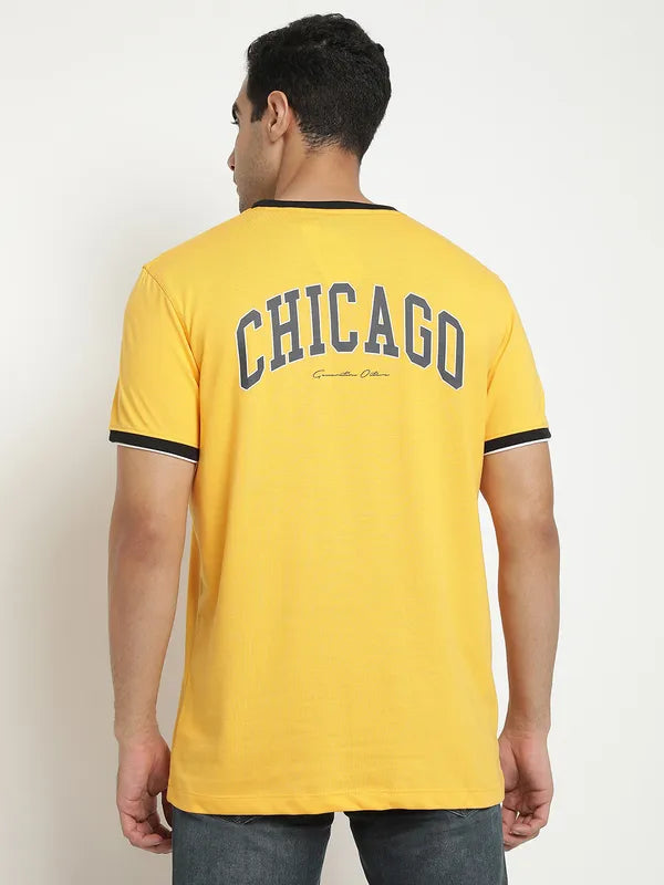 Octave Typography Printed Cotton T-Shirt