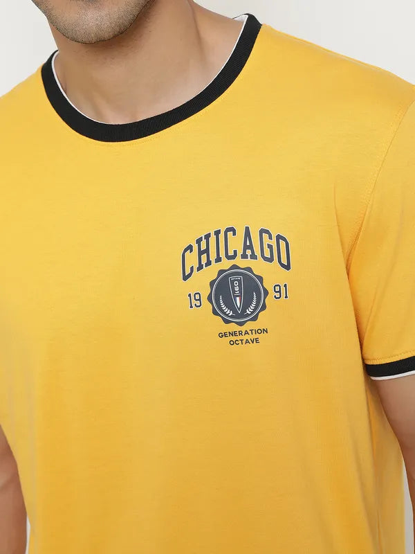 Octave Typography Printed Cotton T-Shirt