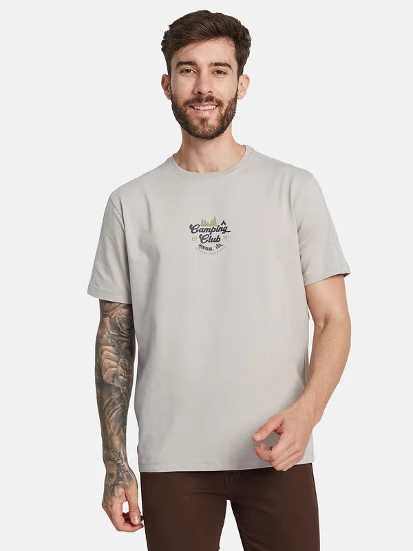 Octave Typography Printed Cotton T-Shirt