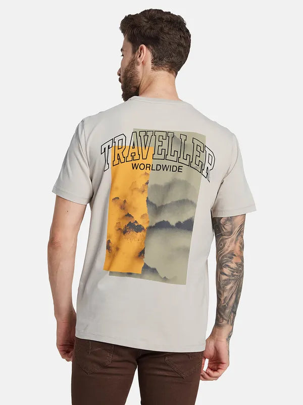 Octave Typography Printed Cotton T-Shirt