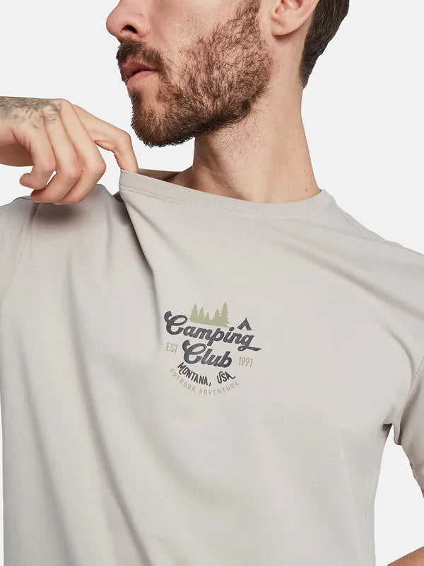 Octave Typography Printed Cotton T-Shirt