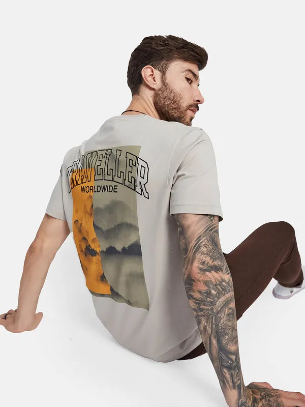 Octave Typography Printed Cotton T-Shirt