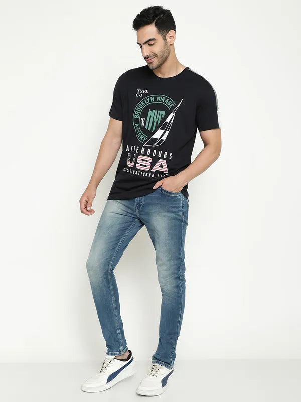 Octave Typography Printed Cotton T-Shirt