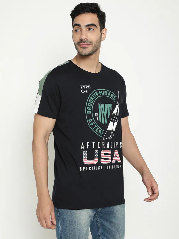 Octave Typography Printed Cotton T-Shirt