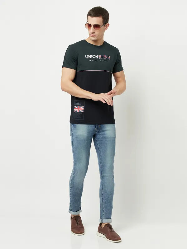 Octave Men Green Typography T-Shirt
