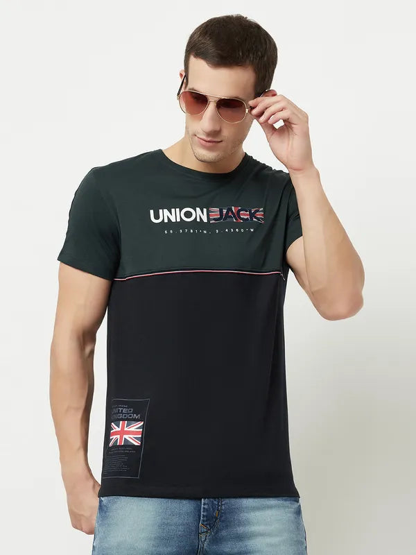 Octave Men Green Typography T-Shirt